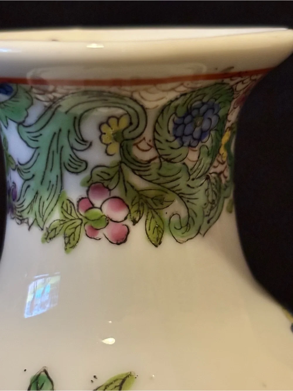 Vintage Chinese Ceramic Floral Vase